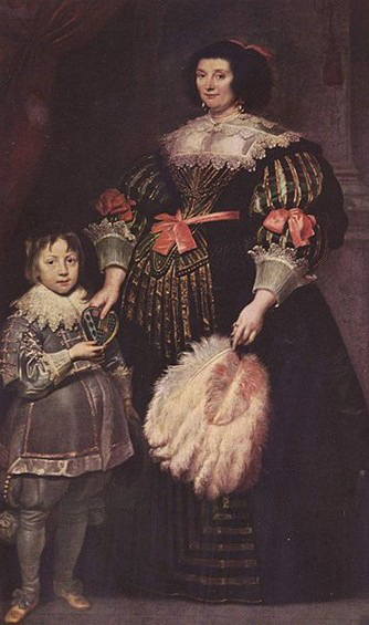Portrat der Charlotte Butkens, Herrin von Anoy, mit ihrem Sohn